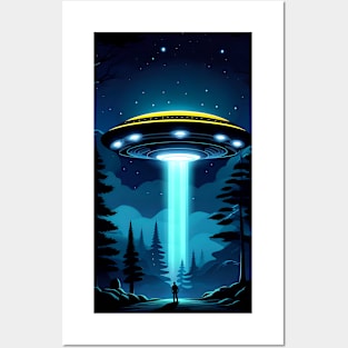 Men and UFO Posters and Art